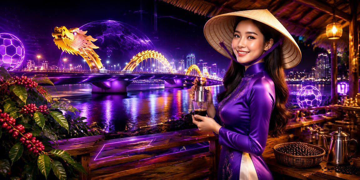 Người dùng tại Đà Nẵng đang xem bảng tỷ lệ kèo bóng đá trên điện thoại bên chiếc nón lá